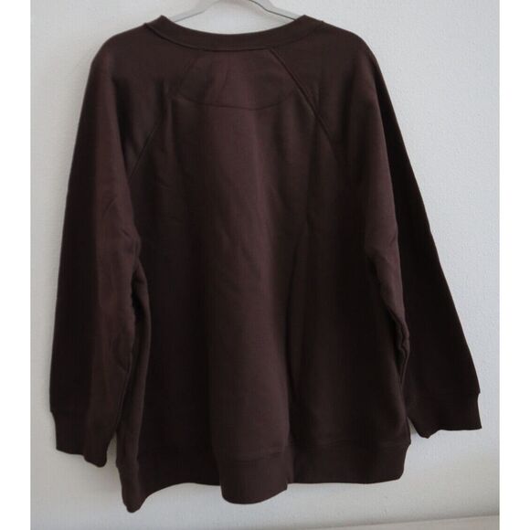 Old Navy Women Sz XL French Roast Brown Oversized French Terry Tunic Sweatshirt - Picture 2 of 9